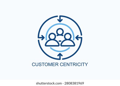 Customer Centricity Icon Or Logo Isolated Vector Illustration