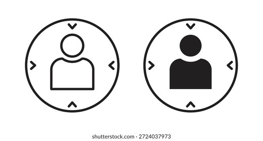 Kundenzentrierungssymbole, Zeilenvektor. fester Symbolsatz