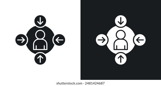 Customer centricity vector icon set in black color.