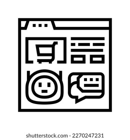 customer chat bot line icon vector. customer chat bot sign. isolated contour symbol black illustration