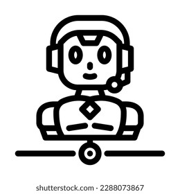 customer chat bot line icon vector. customer chat bot sign. isolated contour symbol black illustration