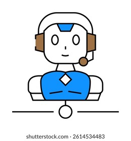 customer chat bot line icon vector. customer chat bot sign. isolated symbol illustration