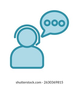 Customer Chat dual tone blue color, mini illustration icon. use for modern concept, print, UI, UX kit, web and app development. Vector related to sales, logistic and ecommerce