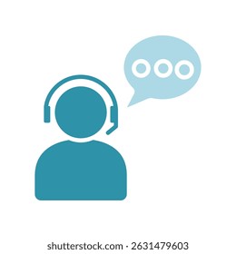 Customer Chat dual tone blue color, mini illustration icon. use for modern concept, print, UI, UX kit, web and app development. Vector related to sales, logistic and ecommerce