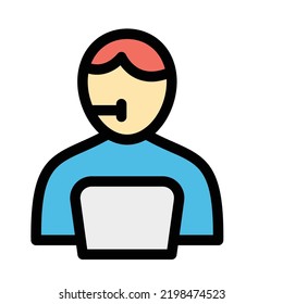 customer chat Fill Vector Icon easily modified

