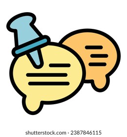 Chat-Symbol-Umriss-Vektorgrafik des Kunden. Rufen Sie den Support an. Hilfe-Center-Farbe