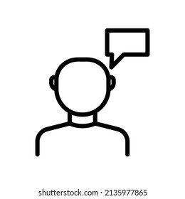 Customer chat icon. people with chat. line icon style. suitable for Customer relationship management. business website icon. simple design editable. Design template vector