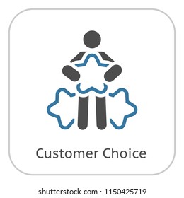 Customer Choice Line Icon. Client Satisfaction symbol. Customer Relationship Management. Isolated UI element.