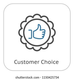 Customer Choice Line Icon. Client Satisfaction symbol. Customer Relationship Management. Isolated UI element.