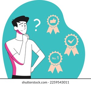 Customer Choices Simple Vector Illustration Made With Line and Shadows