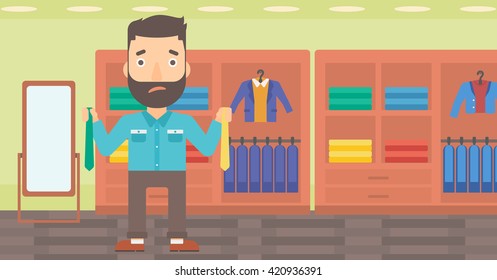 Customer choosing neckties.