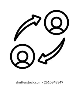 Customer Churn Line Vector Illustration On White Background.