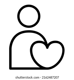 Customer Client loyalty, favorable, testimonial, reviews, satisfaction in outline icon. Love heart symbol