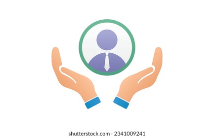 retención de clientes o clientes. concepto de marketing de nicho y soporte al consumidor o al trabajador.sobre fondo blanco.Ilustración de diseño de vectores.