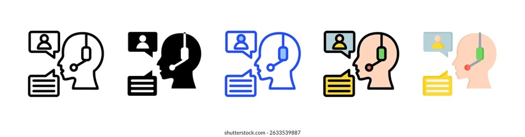 Customer Communication Icon Collection With Multiple Styles