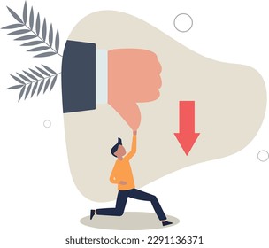 Customer complaint or bad reputation, disappointment from mistake or failure, underperform, negative and dissatisfaction concept.flat vector illustration.
