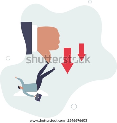 Customer complaint or bad reputation, disappointment from mistake or failure, underperform, negative and dissatisfaction concept.flat characters.