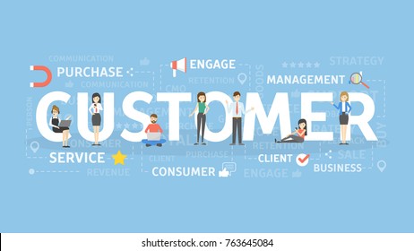 Customer concept illustration. Idea of purchase, service and consumer.