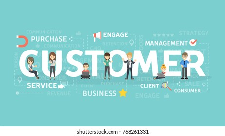 Customer concept illustration. Idea of purchase, service and consumer.
