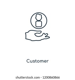 Customer concept line icon. Linear Customer concept outline symbol design. This simple element illustration can be used for web and mobile UI/UX.