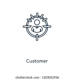 Customer concept line icon. Linear Customer concept outline symbol design. This simple element illustration can be used for web and mobile UI/UX.
