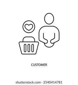 Icono de línea de concepto de Cliente. Ilustración de elemento simple. Diseño de Cliente de contorno de concepto.
