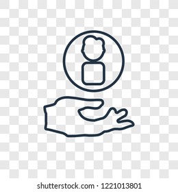 Customer concept vector linear icon isolated on transparent background, Customer concept transparency concept in outline style