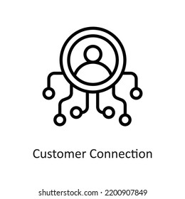 Kundenverbindung Outline Vector Icon Design Illustration auf weißem Hintergrund. EPS10-Datei