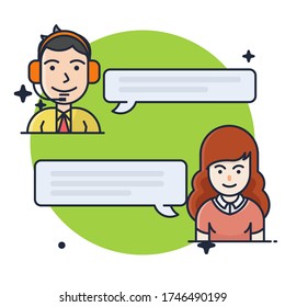 Customer Consulting Chat Vector Illustration