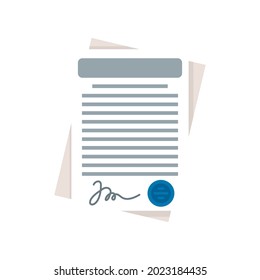 Icono de contrato del cliente. Icono de vector de contrato de cliente aislado en fondo blanco