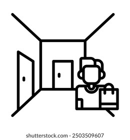 Customer Corridor icon line vector illustration