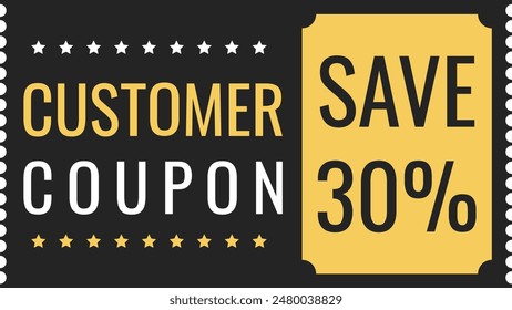 Kunde Coupon Speichern 30 % auf Vektorgrafik Format