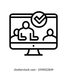 customer of crowdsoursing service line icon vector. customer of crowdsoursing service sign. isolated contour symbol black illustration