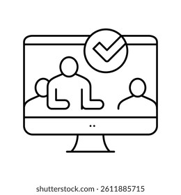 customer of crowdsoursing service line icon vector. customer of crowdsoursing service sign. isolated contour symbol black illustration