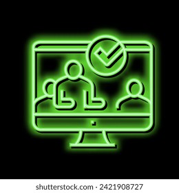 customer of crowdsoursing service neon light sign vector. customer of crowdsoursing service illustration
