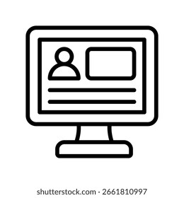 Icono de contorno de Vector del panel de Cliente. Archivo EPS 10