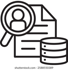 Customer Data Icon Line Vector Illustration