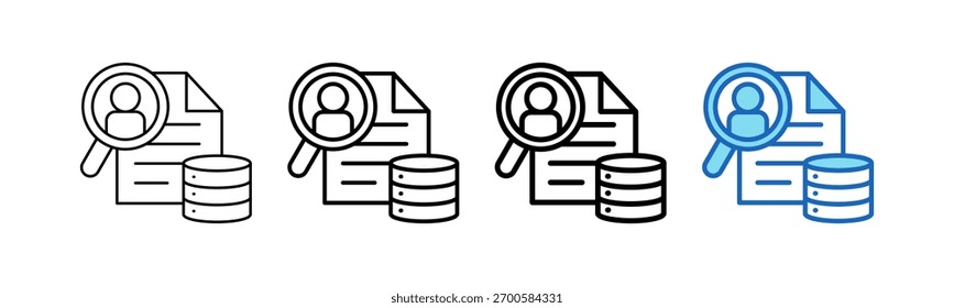 Ilustración vectorial de estilo de esquema de icono de datos de Cliente