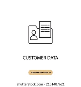 customer data icons  symbol vector elements for infographic web