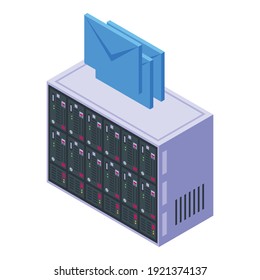 Customer database equipment icon. Isometric of customer database equipment vector icon for web design isolated on white background