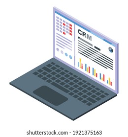Customer database icon. Isometric of customer database vector icon for web design isolated on white background