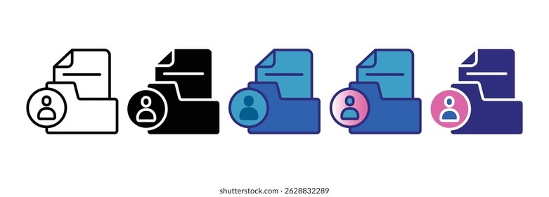 Customer Database Icon Set Multiple Style Collection
