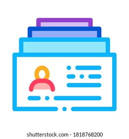 Customer Database Icon Vector. Outline Customer Database Sign. Color Isolated Contour Symbol Illustration