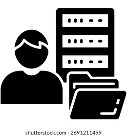 Customer Database Simple and clear vector icon illustrating an essential idea or function