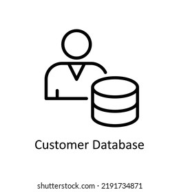 Customer Database vector Outline Icon Design illustration on White background. EPS 10 File