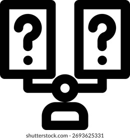 Decisión del Cliente, elección del Cliente, icono de contorno del Cliente