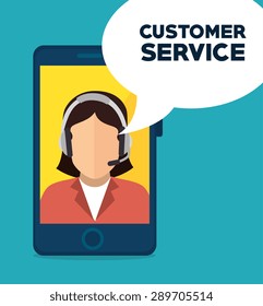 Customer design over blue background, vector illustration.