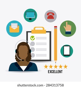 Customer design over white background, vector illustration.