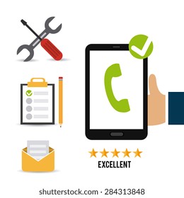 Customer design over white background, vector illustration.
