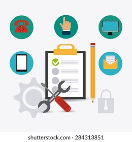 Customer design over white background, vector illustration.